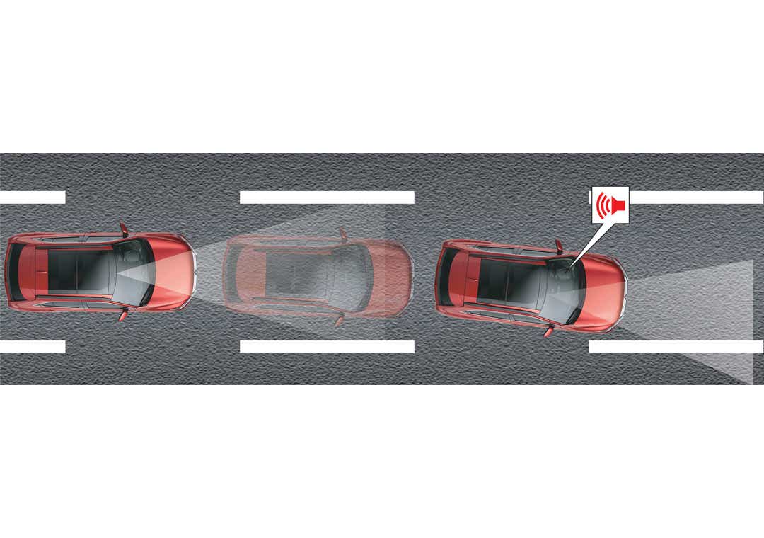 Illustrasjon: Eclipse Cross kjørefeltvarsel