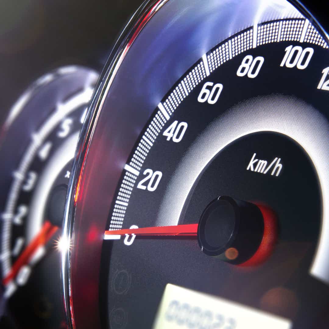Foto: Space Star instumentpanel, turteller og speedometer